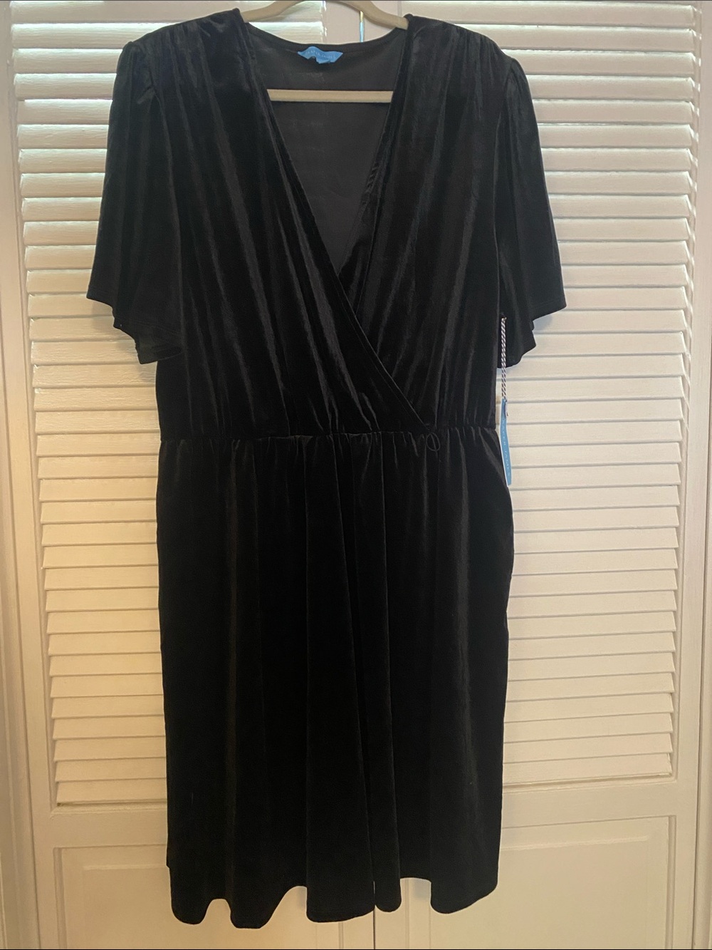 Draper James Black Velvet Wrap Dress